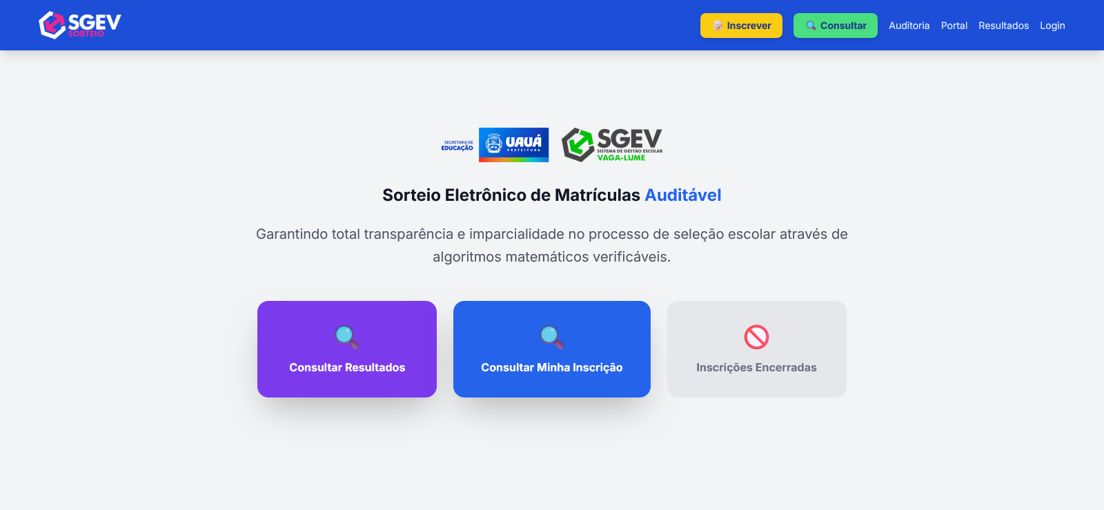 Sistema de Sorteio Eletrônico · SEC Uauá/BA